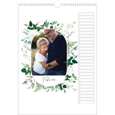 Verjaardagskalenders A3 — Klassieke bloemen [Februari]