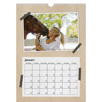 Fotokalender A3 — Foto's met plakband