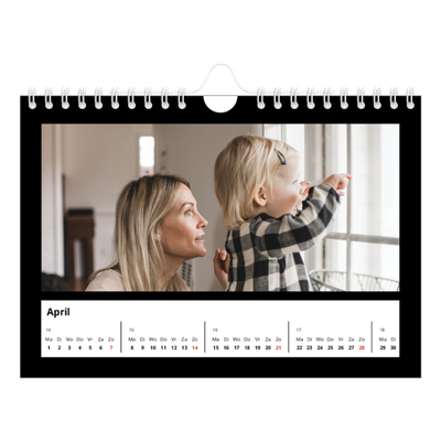 Fotokalender A5 — Foto in zwart kader [April]