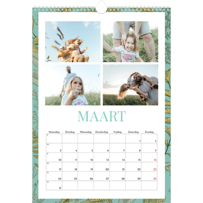 A3 Jaarkalender — Gebloemd behang [Maart]