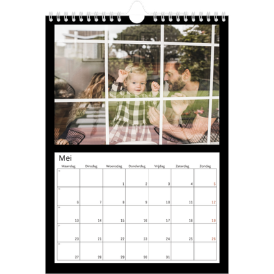 Fotokalender A4 (20 x 30 cm) — Foto in zwart kader [Mei]