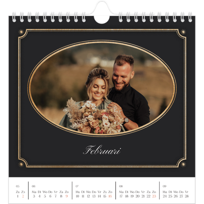 Jaarkalenders vierkant — Klassiek vintage [Februari]