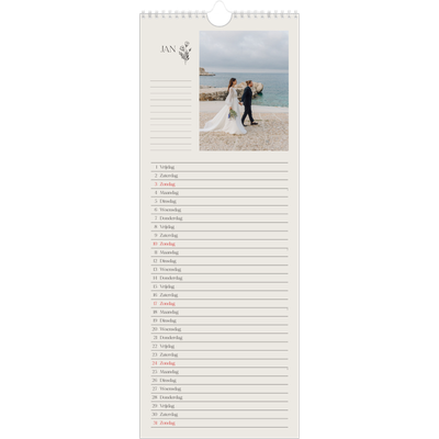 Smalle kalender  — Initialen in bloei [Januari]
