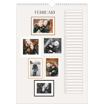 Verjaardagskalenders A3 — Fotowand gallerij [Februari]
