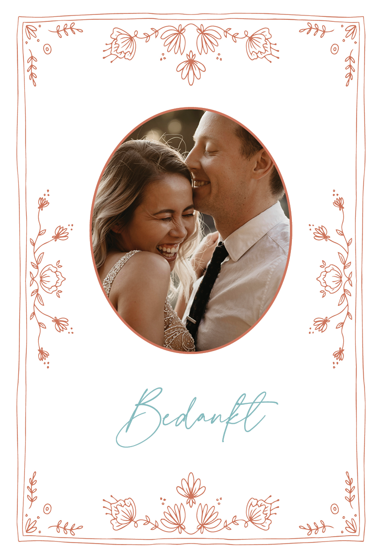 Bedankkaarten — Getekende bloemen