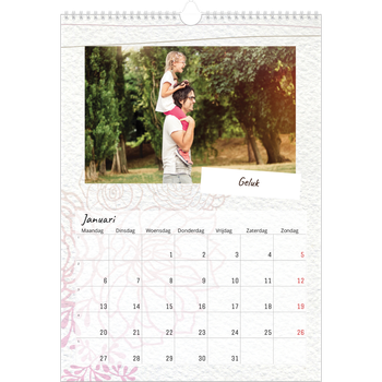 Fotokalender A3 — Bloempatroon in potlood