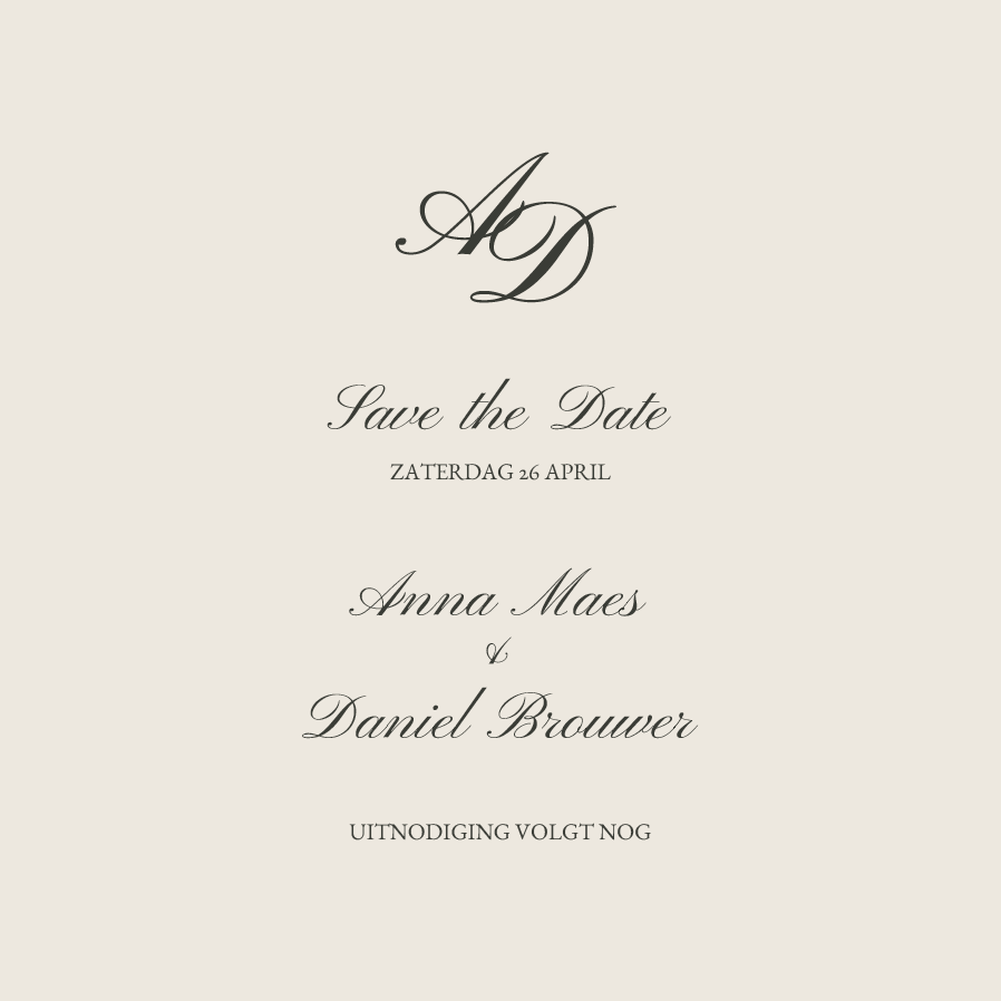 Save the date — Tijdloos schrift