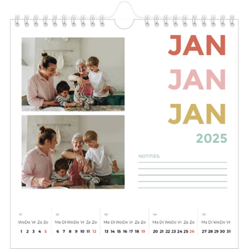 Fotokalender Vierkant — Bont gekleurd