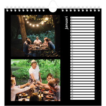 Fotokalender Vierkant — Foto in zwart kader