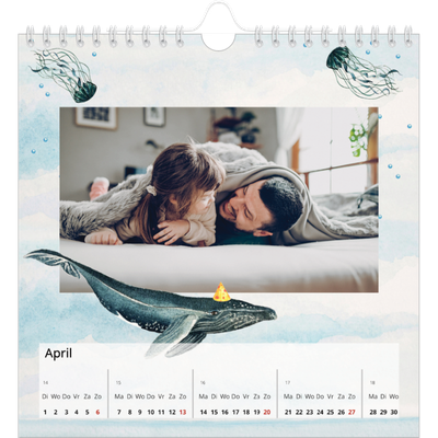 Jaarkalenders vierkant — Aquarel dieren [April]