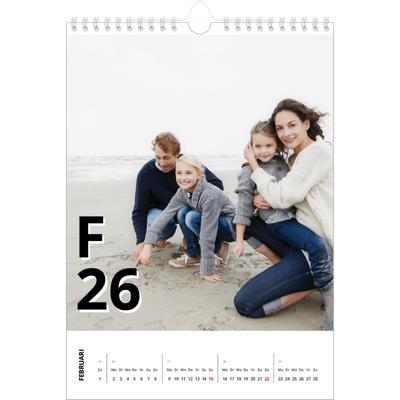 Fotokalender A4 (20 x 30 cm) — Letter stijl [Februari]