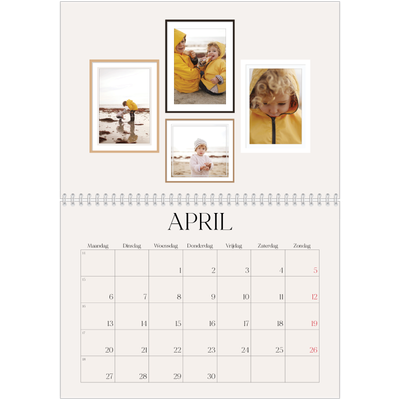 Fotokalender A4 Dubbel (30 x 40 cm) — Fotowand gallerij [April]