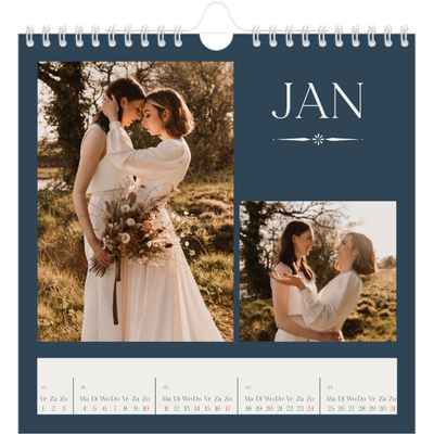 Jaarkalenders vierkant — Leisteen & schreef [Januari]