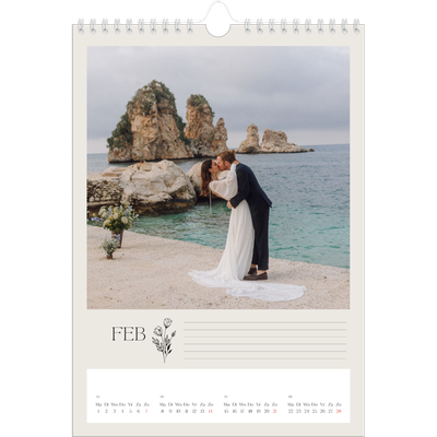 Fotokalender A4 (20 x 30 cm) — Initialen in bloei [Februari]