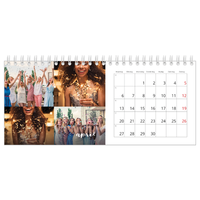 Bureaukalenders — Schuingedrukte letters [April]