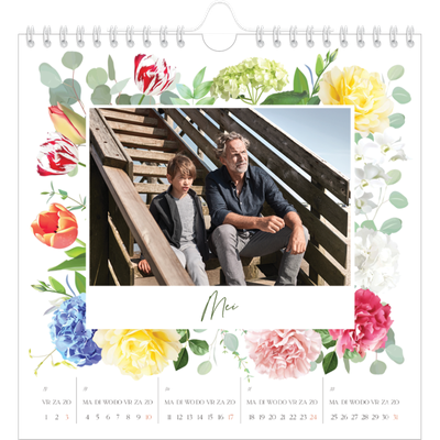 Jaarkalenders vierkant — Klassieke bloemen [omslag]