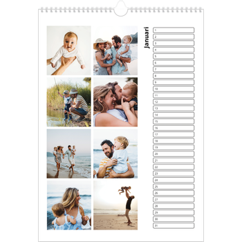 Fotokalender A3 — Eenvoudig blokkenpatroon