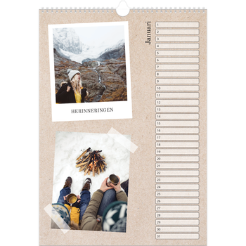 Fotokalender A3 — Foto's met plakband