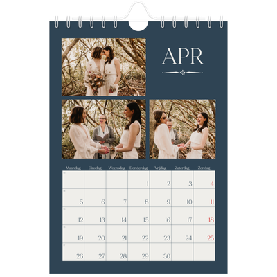 Fotokalender A5 — Leisteen & schreef [April]