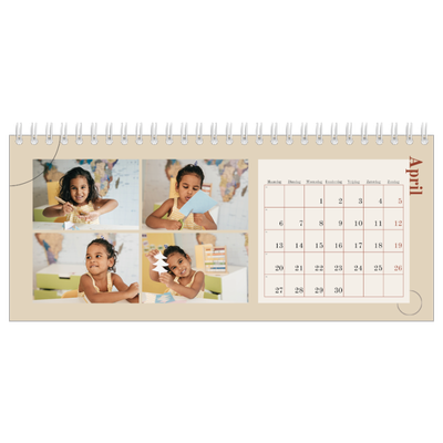 Bureaukalenders — Asymmetrische tekst [April]