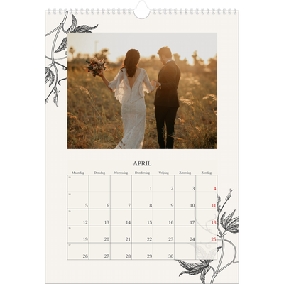A3 Jaarkalender — Inkt & klimop [April]