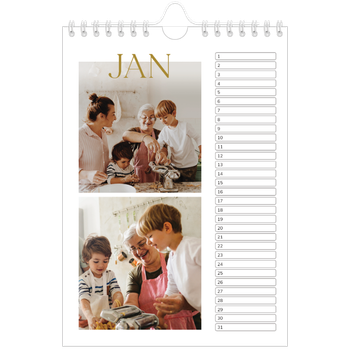 Fotokalender A5 — Gouden tekst groot