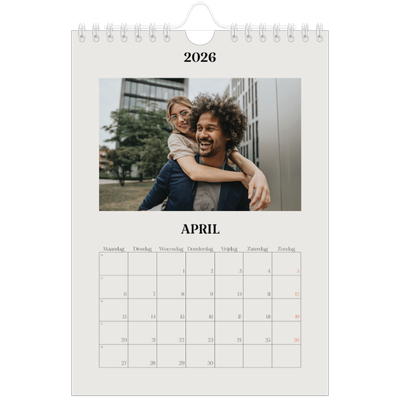 Fotokalender A5 — Simpel ivoor [April]