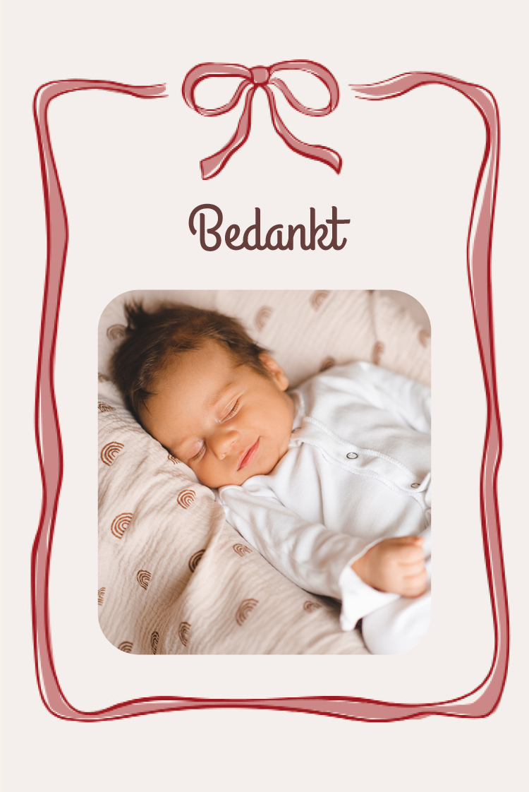 Bedankkaarten — In strikken gehuld