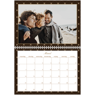 Fotokalender A4 Dubbel (30 x 40 cm) — Vintage zwart-wit [Maart]