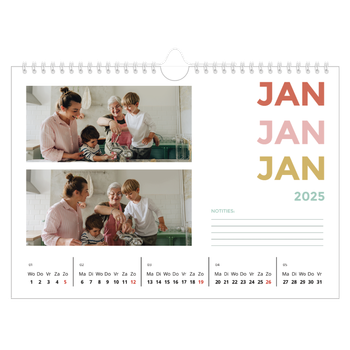 Fotokalender A4 — Bont gekleurd