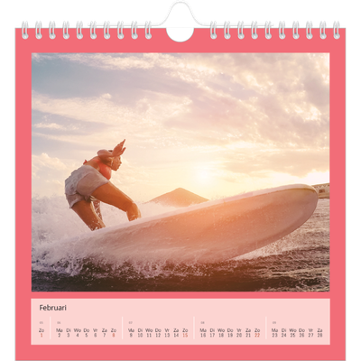 Jaarkalenders vierkant — Kleurrijke kaders [Februari]