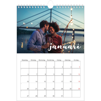 Fotokalender A4 — Schuingedrukte letters