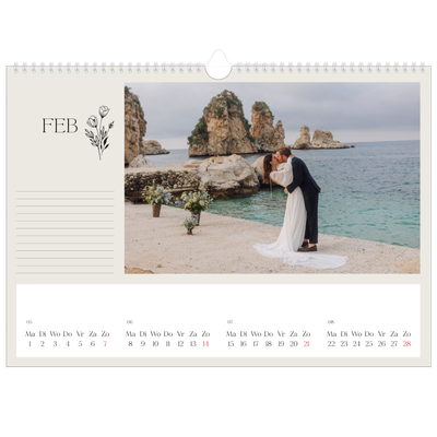 Fotokalender A3 — Initialen in bloei [Februari]