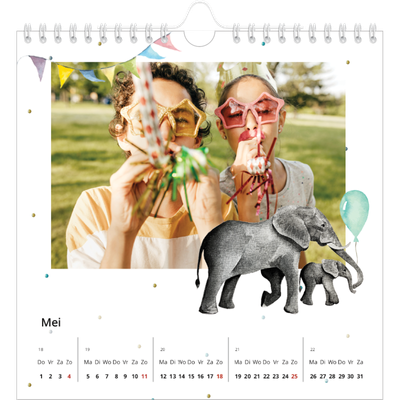 Jaarkalenders vierkant — Aquarel dieren [omslag]