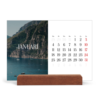 Bureaukalender met houten standaard  — Eindeloze ontsnapping [Januari]
