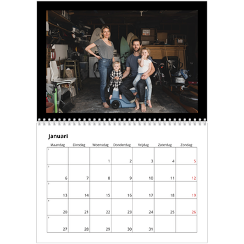 Fotokalender A4 Dubbel — Foto in zwart kader