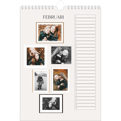 Verjaardagskalenders A4 — Fotowand gallerij [Februari]