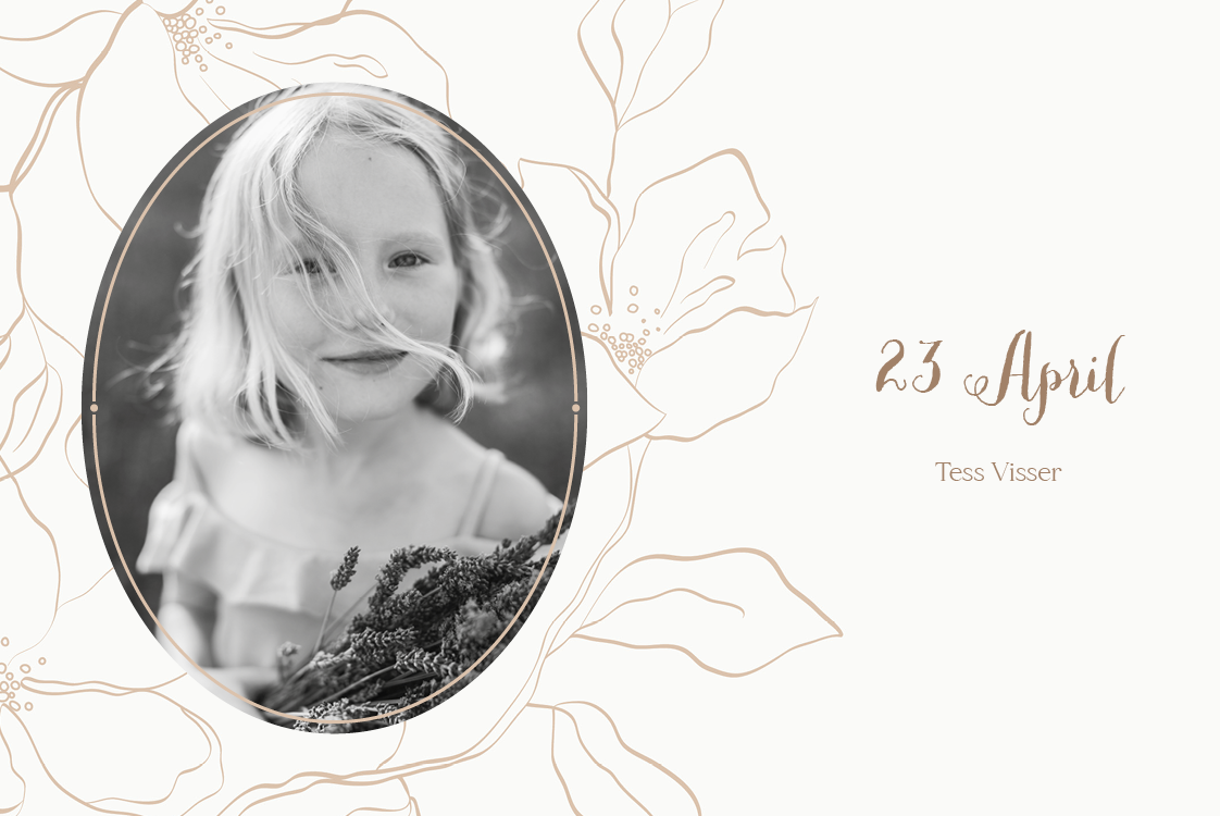 Bedankkaarten — Bloem kalligrafie