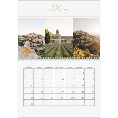 Fotokalender A4 Dubbel (30 x 40 cm) — Gouden banner [Maart]