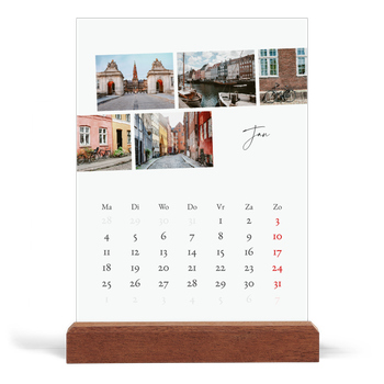 Bureaukalender met houten standaard — City trip