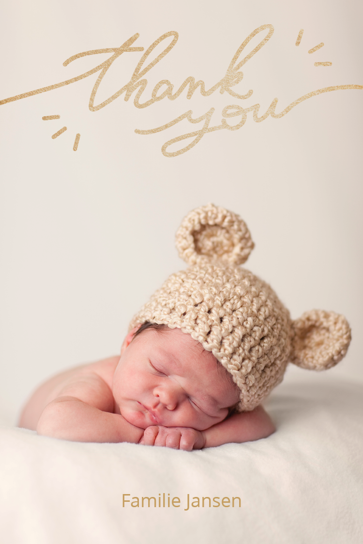 Bedankkaarten — Goudkleurige tekst