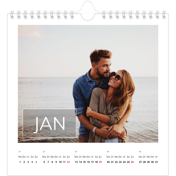Fotokalender Vierkant — Overlay van datumvak