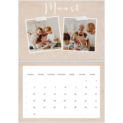 Fotokalender A4 Dubbel (30 x 40 cm) — Scrapbook kalender [Maart]