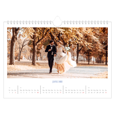 Fotokalender A4 — Kobalt klassieker [Januari]
