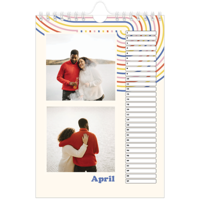 Fotokalender A5 — Retro strepen [April]