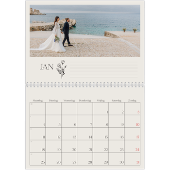 Fotokalender A4 Dubbel — Initialen in bloei
