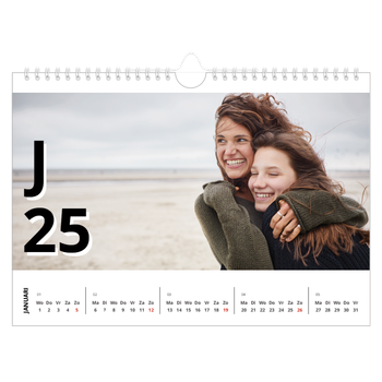 Fotokalender A4 — Letter stijl