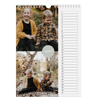 Verjaardagskalenders A4 — Fotosticker [Maart]