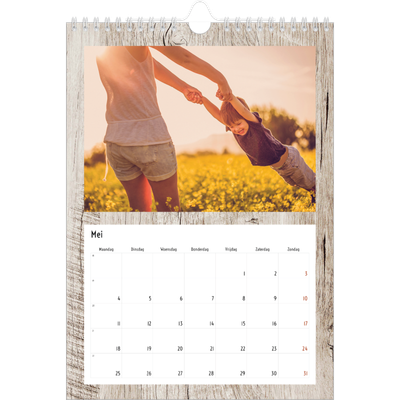 Fotokalender A4 (20 x 30 cm) — Houtpatroon [omslag]