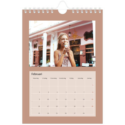 Fotokalender A5 — Achtergrond in aardetinten [Februari]